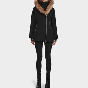 RUDSAK Black Puffer Jacket with Brown Faux Fur